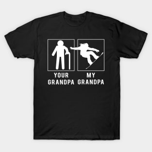 Get Slope-Ready with 'Snowboarding Your Grandpa, My Grandpa' Tee - Perfect for Grandsons & Granddaughters! T-Shirt